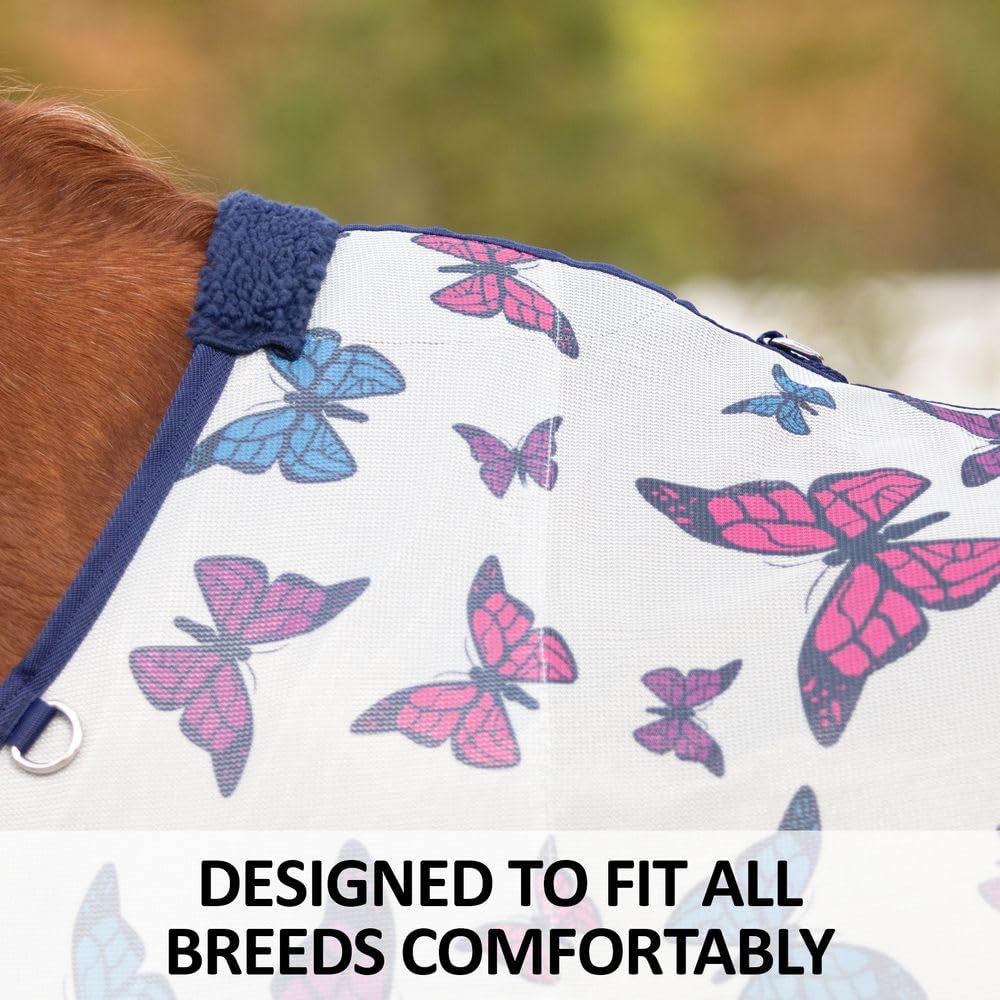 Schneiders Soft Interlock Mesh II Butterfly Euro Surcingle Horse Fly Sheet | 80% UV Protection | SilverTek Technology | Lightwei